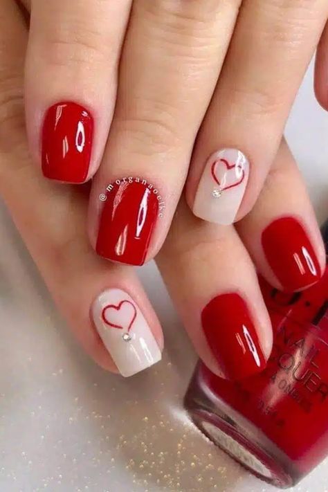 30 Best Short Nail Ideas To Copy In This Year January Nail Designs, Short Nail Ideas, Manicure Nail Designs, Gelish Nails, Nail Designs Valentines, Cute Acrylic Nail Designs, Casual Nails, Pretty Nail Art Designs, Red Nail Designs