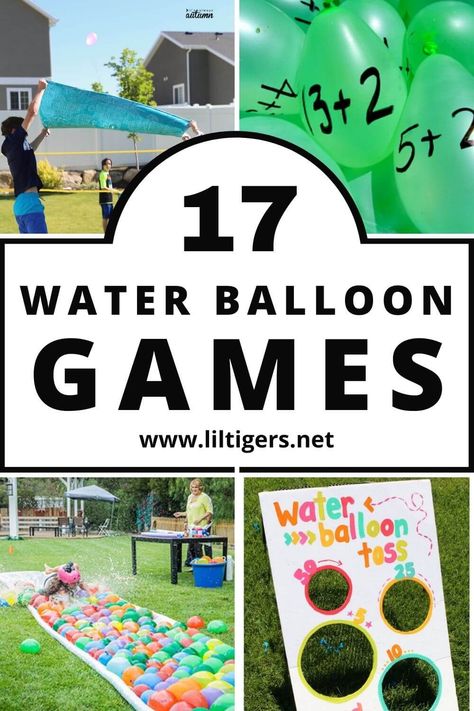 Water Baloon Games, Water Party Games, Kids Water Party, Backyard Water Games, Relay Games For Kids, Balloon Party Games, Balloon Games For Kids, Fellowship Ideas, Games To Play Outside