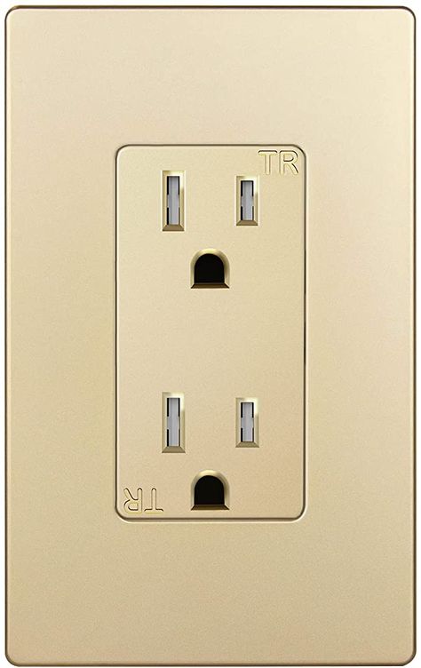 Electric Outlet Covers, Cottage Kitchen Renovation, Panel Ready Refrigerator, Electrical Outlet Covers, House Wiring, Outlet Plates, Usb Outlet, Wall Outlet, Zellige Tile