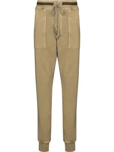 Greg Lauren Paneled Canvas And Denim Tapered Pants In Green | ModeSens Greg Lauren, Pants Green, Tapered Pants, Brown Fashion, Drawstring Waistband, Green Cotton, Track Pants, Cargo Pants, Olive Green