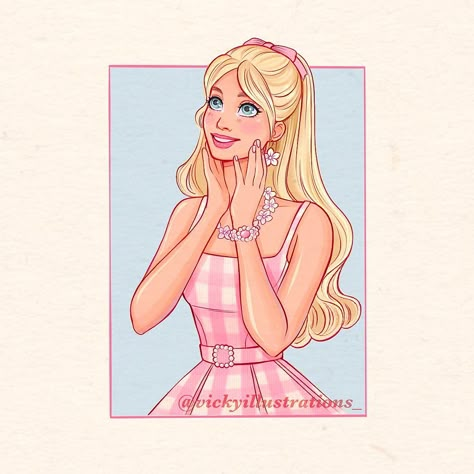 The New Barbie Movie, Barbie Movie Barbie, Barbie Illustration, Old Barbie Dolls, Barbie Fanart, 2023 Barbie, Aesthetic Profile Picture Cartoon Soft, Cartoons 80s 90s, Barbie Drawing