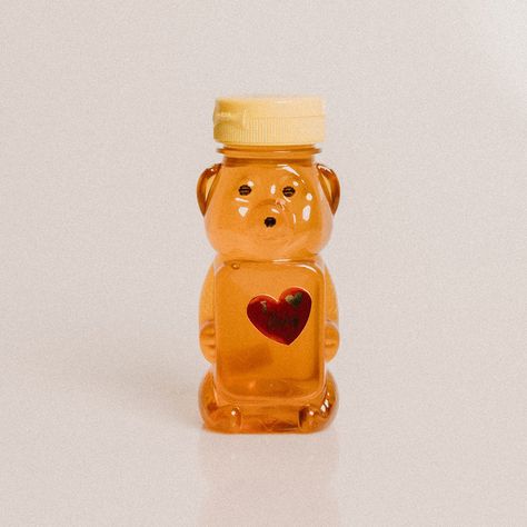 Honeycore Aesthetic, Honey Bear Bottle, Bear Bottle, Bear Aesthetic, Brain Tattoo, Thinking About Them, Honey Bottles, Bottle Tattoo, Christmas Decorations Garland