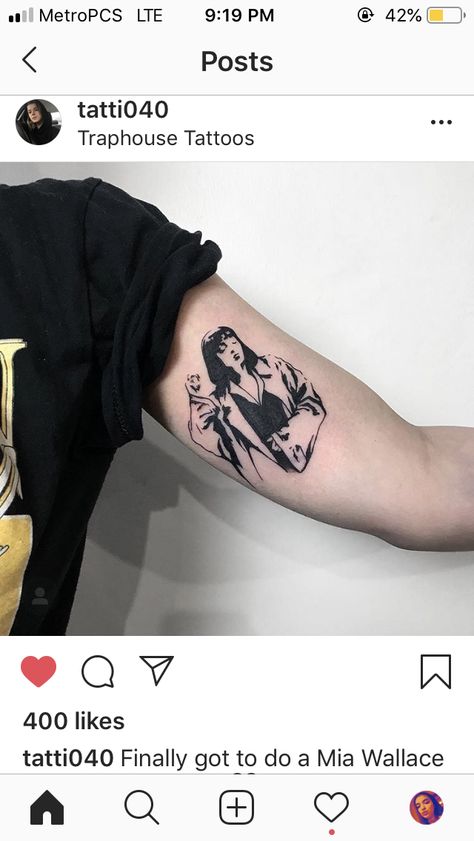 Mia Wallace Tattoo, Tarantino Tattoo Ideas, Pulp Fiction Tattoo, Pilot Tattoo, Dance Tattoo, Libra Tattoo, Cool Small Tattoos, Black Lips, Dope Tattoos