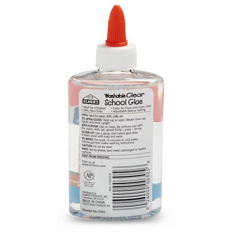 Elmer's® Washable Clear School Glue, 5oz. Home Arts And Crafts, Glue Slime, Slime No Glue, Recipe Sheets, Clear Liquids, Elmer's Glue, Clear Slime, School Glue, Back To School Deals