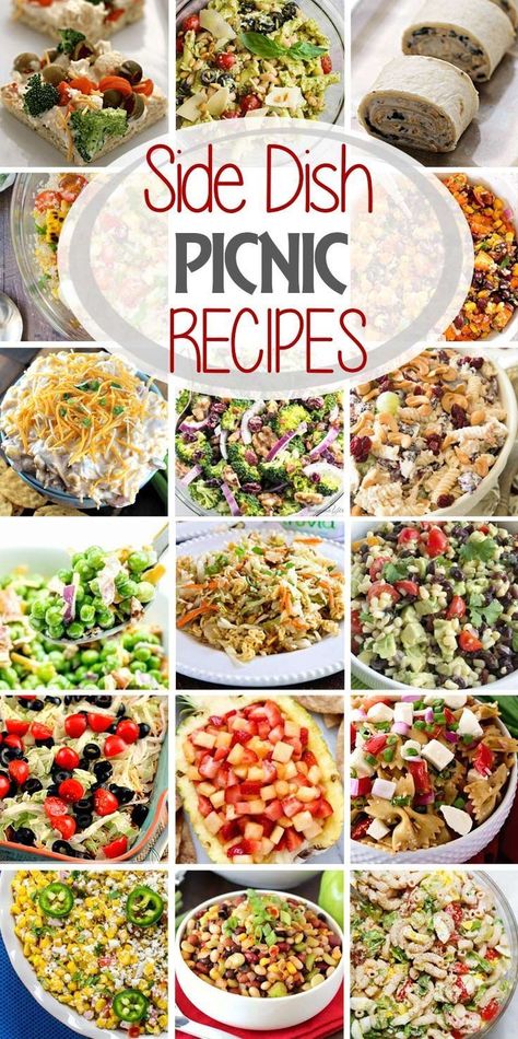 Planning a picnic? or just looking for party side dishes? Here are a ton of delicious options for side dish picnic recipes to fill your picnic basket with! Easy picnic side dishes are a must this summer season. The only question is what recipe will you try first? #picnic #recipes #sidedishes #julieseatsandtreats #recipeideas via @julieseats Easy Picnic Side Dishes, Bufette Ideas, Camping Side Dishes, Planning A Picnic, Side Dishes For A Crowd, Best Picnic Food, Easy Picnic Food, Picnic Side Dishes, Party Side Dishes