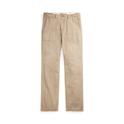 These pants are crafted with soft cotton twill and distressed throughout to achieve a rugged Polo look. Twill Pants, Cotton Twill, Ralph Lauren, Mens Outfits, Wardrobe, Pants, Quick Saves, Clothes, Trousers