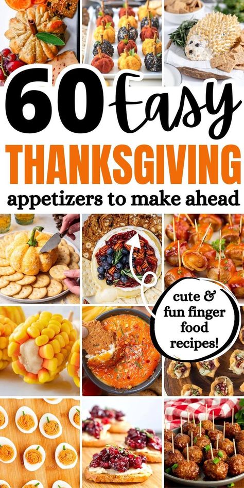 If you're looking for some easy Thanksgiving appetizers and finger foods to serve at your Thanksgiving dinner then you've come to the right place! This post will show you the best cute and fun ideas for Thanksgiving themed appetizers that everyone will love. Easy Thanksgiving Finger Food Ideas, Finger Foods To Take To A Party, Easy Sheet Pan Appetizers, Thanksgiving Things To Bake, Small Thanksgiving Appetizers, Cheap And Easy Thanksgiving Appetizers, Thanksgiving Treats For Work, Appetizers Thanksgiving Easy, Individual Thanksgiving Treats