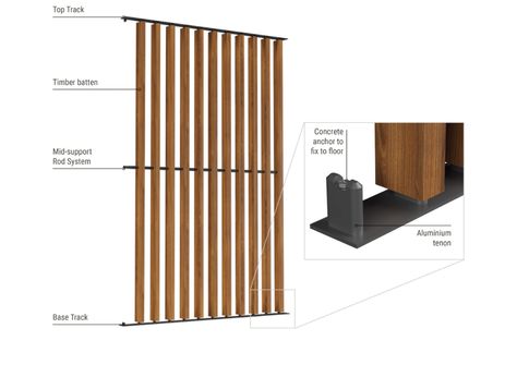 Timber Joinery, Kitchen Bars, Detail Arsitektur, Timber Battens, Timber Screens, Pallets Diy, Aluminum Screen, Farm Tables, Partition Design