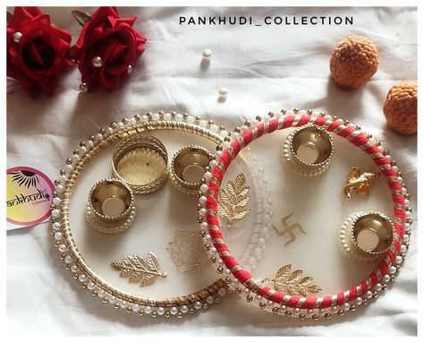 Festive collection resin pooja Thali. Grab limited time offer. Resin Karwachauth Thali, Resin Thali Ideas, Resin Puja Thali, Resin Pooja Thali Ideas, Resin Thali, Pooja Thali Decoration Ideas, Resin Pooja Thali, Varmala Preservation, Aarti Thali