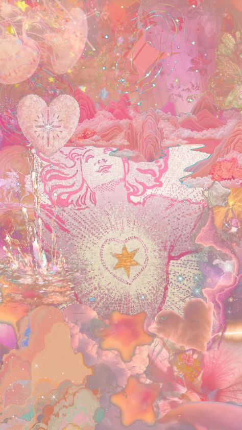 Glitter Collage Wallpaper, Pink Vaporwave Wallpaper, Indie Pink Aesthetic, Saturated Colors Aesthetic, Trippy Pink Wallpaper, Pink Trippy Aesthetic, Coral Pink Aesthetic, Uplifting Aesthetic, Pink Vaporwave