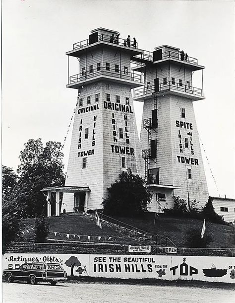 The Irish Hills Towers - Lost In Michigan Jackson Michigan, Detroit History, Michigan Girl, Flint Michigan, Vintage Michigan, Michigan Travel, State Of Michigan, Pure Michigan, Detroit Michigan