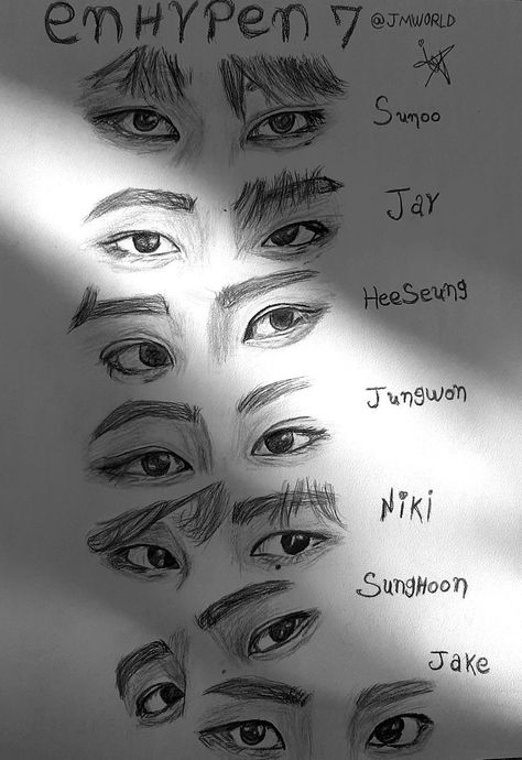 Enhypen Eyes, Character Design Wallpaper, Exclusive Wallpaper, Part Of Your World, Animation Art Sketches, Fantasy Sci Fi, 인물 드로잉, Kpop Drawings, Easy Drawings Sketches