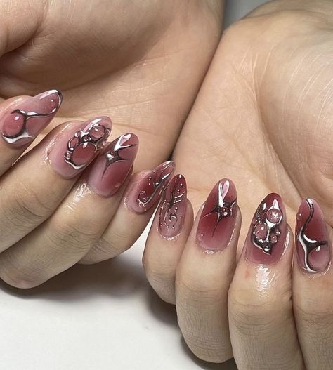 Space Nail Designs, Tokyo Nails, Cheetah Print Nails, Kutek Disney, Maroon Nails, Hello Nails, Hippie Nails, Grunge Nails, Blush Nails