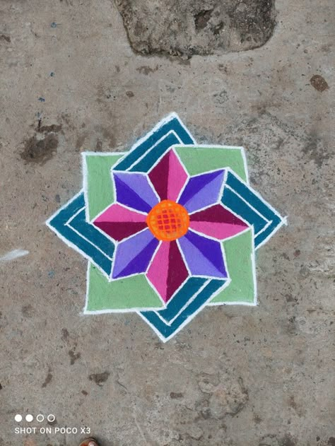 Colour Kolam Design, Sathiya Design, Artistic Rangoli, 3d Kolam, Easy Kolam Designs, Diwali Kolam, Colour Kolam, Pattern Design Drawing, Easy Rangoli Designs Videos