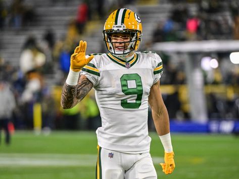 Former North Dakota State star Christian Watson was not well known when the Green Bay Packers made him a second-round Christian Watson Packers Wallpaper, Christian Watson Packers, Groin Injury, Darren Waller, Nfl Week 1, Thigh Injury, Christian Watson, Jordan Love, George Kittle