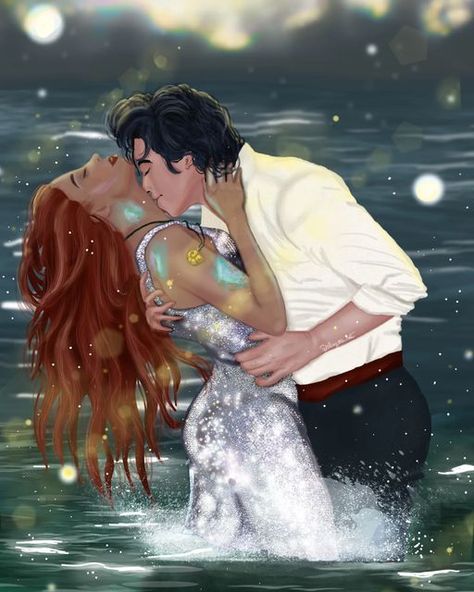 Redhead Couple, Disney Princess Background, Prince Eric And Ariel, Drawing Mermaid, Ariel Eric, Ariel And Eric, Little Mermaid Live Action, Movie Fanart, Fan Drawing