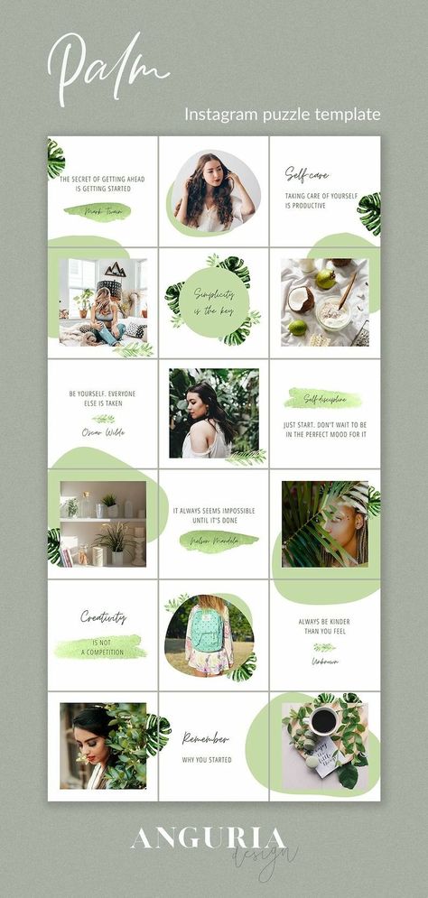 Templates Instagram: create canva instagram templates for a beautiful feed Instagram Feed Theme Layout, Instagram Grid Layout, Instagram Grid Design, Canva Instagram Templates, Instagram Design Layout, Instagram Branding Design, Insta Layout, Logo Fleur, Instagram Feed Planner