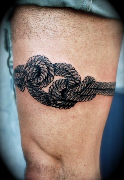 Rope Tattoo Designs | TatRing Couples Tats, Ankle Band Tattoo, Ankle Tattoo Men, Rope Tattoo, Leg Band Tattoos, Band Tattoos For Men, Tattoo Band, Celtic Knot Tattoo, Sailor Tattoos