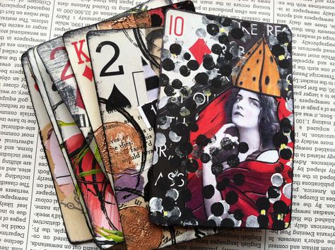 https://flic.kr/p/dVuUZZ | Altered Paying Cards Altered Playing Cards Ideas, Playing Cards Ideas, Altered Playing Cards, Playing Card Crafts, Playing Cards Art, Art Trading Cards, Atc Cards, Cards Ideas, Mixed Media Projects