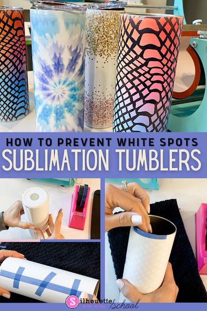 How to Tape a Skinny Tumbler for Sublimation to Prevent White Spots Vinyl Projects Silhouette, Silhouette School Blog, Sublimation Gifts, Sublimation Ideas Projects Inspiration, Silhouette Cameo Tutorials, Silhouette School, Sublimation Ideas, Free Silhouette, Sublimation Tumblers