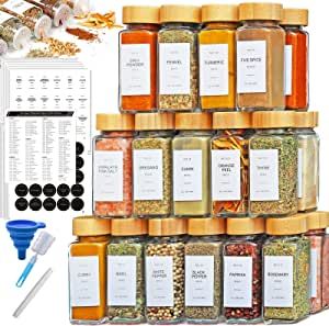 Organize Kitchen Spices, Seasoning Storage, Minimalist Farmhouse, Spice Jar Set, Spice Jar Labels, Spice Drawer, Spice Rack Organiser, Glass Spice Jars, Spice Labels