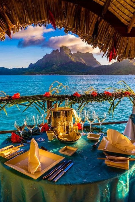 Four Seasons Resort - Bora Bora Four Seasons Resort Bora Bora, Four Seasons Bora Bora, Overwater Bungalows, Romantic Places, French Polynesia, Bora Bora, Romantic Travel, Tahiti, Maldives