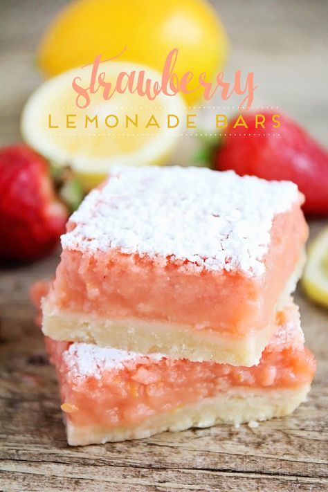 The Baker Upstairs: Strawberry Lemonade Bars Lemonade Bars, Lemonade Bar, Sommer Mad, Lemon Bar, Bar Kit, Strawberry Lemon, Summer Dessert Recipes, Lemon Bars, Summer Dessert