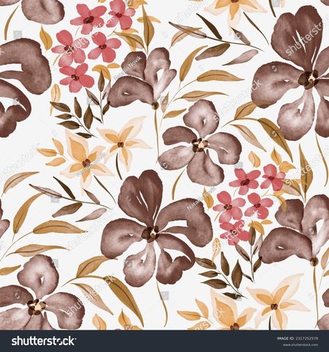 Watercolor Seamless Pattern Spring Floral Bouquets Stock Illustration 2317252579 | Shutterstock Frock Pattern, Canadian Smocking, Watercolor Flowers Pattern, Botanical Flower Art, Fabric Print Design, Flower Bunch, Flower Art Drawing, Botanical Illustration Vintage, Watercolor Floral Pattern