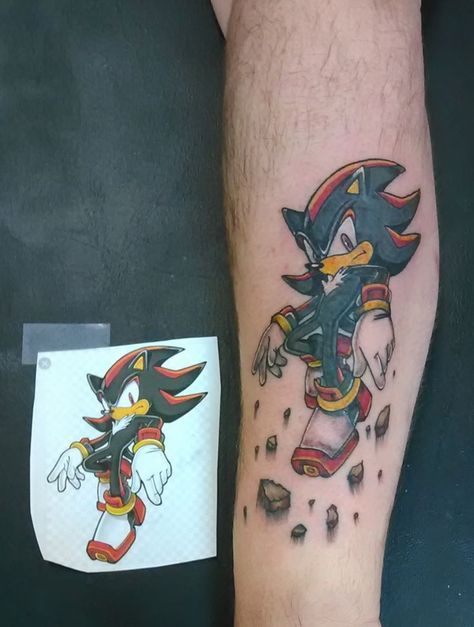 Sonic tattoo game character tattoo Line Tattoo For Men, Sonic Tattoo, Birmingham Tattoo, Hedgehog Tattoo, Nintendo Tattoo, Game Tattoo, Sonic Face, Shadow Tattoo, Shadow Sonic