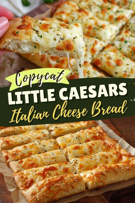 This copycat Little Caesars Italian cheese bread is just like the real deal! Recreate the classic pizza chain experience right in your own kitchen. Italian Cheese Bread Little Ceasers, Pizza Dough Cheese Bread, Little Caesars Crazy Puffs Recipe, Cheese Pizza Recipes Homemade, Copycat Schlotzkys Bread, Little Ceasers Cheese Bread, Little Caesars Italian Cheese Bread, Little Ceasars Puffs, Little Caesars Crazy Bread Recipe