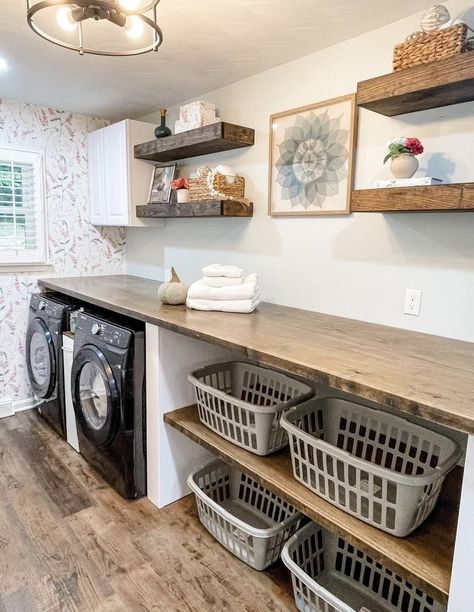 Laundry And Playroom Combo, House Design Laundry Room, Modern Farmhouse Utility Room, Laundry Room Furnace Room Ideas, Ranch Style Laundry Room, Bathroom Laundry Room Combo Floor Plans, Barndo Laundry Room, Barndo Laundry Room Ideas, Utility Room With Desk