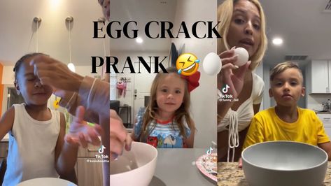 click the link to watch Cracking Eggs On Kids, Egg Cracking Prank, Egg Cracking, Click The Link, Egg, Funny