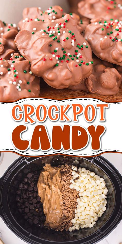 Crockpot Candy Christmas Candy Exchange, Crockpot Cookies Christmas, Easy Christmas Treats Crockpot, Christmas Snack Desserts, Crockpot Xmas Candy, Crockpot Candy With Peanut Butter, Easy Crockpot Christmas Candy, Christmas Crockpot Candy Recipes, Trisha Yearwood Crockpot Candy