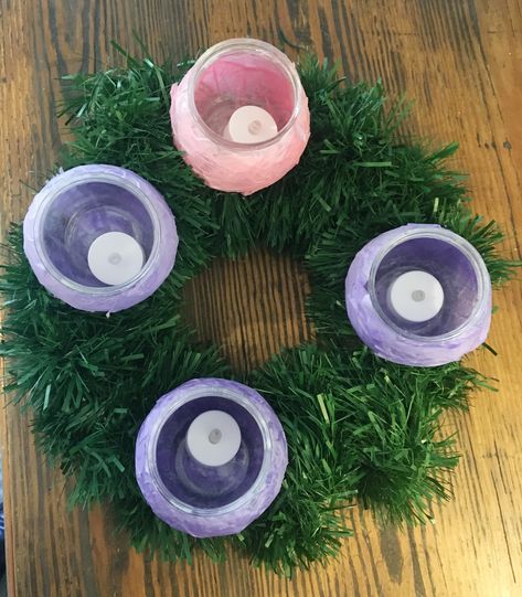 200 Advent Crafts and Activities for Catholic Homeschoolers - Seton Magazine Advent Wreath Diy Catholic, Diy Advent Wreath Catholic, Diy Advent Candle Holder, Advent Wreath Craft For Kids, Advent Crafts For Kids, Advent Wreath Craft, Catholic Advent Wreath, Advent Crown, Advent Wreath Diy