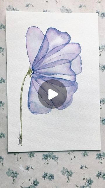 Sparketh🎨 on Instagram: "Watercolor flower turorial by @kurennnaya! 🌼🎨🖌️ #arttok #art #tutorial #arttutorial #watercolor #flowers" How To Paint Flowers Watercolor Easy, Transparent Watercolor Flowers Tutorial, Transparent Watercolor Flowers, Abstract Floral Painting Tutorial, Water Colour Pencils Art Easy, Abstract Watercolor Flowers Tutorial, Watercolor Flowers Tutorial Step By Step, Painting Ideas With Watercolor, Quick Watercolor Paintings