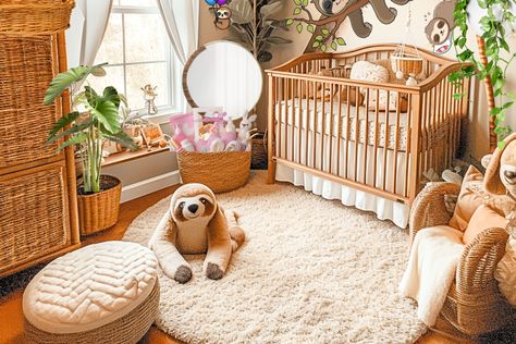 Sloth Nursery Decor Theme Ideas Decor Theme Ideas, Sloth Nursery, Boy Nursery Themes, Baby Nursery Inspiration, Girl Nursery Themes, Baby Boy Room Decor, Girl Nursery Room, Baby Sloth, Nursery Crib