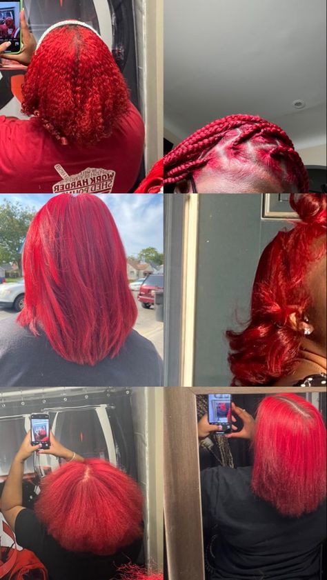 Red Hair Black Women Natural, Red Natural Hair Black Women, Dye Hair Red, Red Natural Hair, Red Hair Dye, Hair Stripes, Boosting Confidence, Girl Hair Colors, Peekaboo Hair