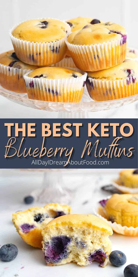 Whip up these easy Keto Blueberry Muffins for easy breakfasts or snacks. They are light and fluffy, with 9g of protein and only 4.4g of net carbs per serving. Potato Biryani, Blueberry Muffins Keto, Keto Danish, Carolyn Ketchum, Blueberry Cheesecake Muffins, Almond Flour Blueberry Muffins, Cork House, Keto Breakfast Muffins, Keto Blueberry Muffins