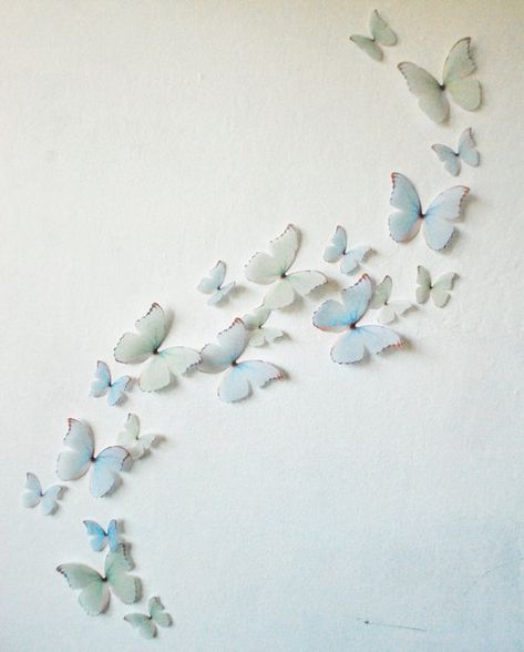 3D Wall Butterflies Princess Blue and Greens Set by HeidisHubbub Wall Butterflies, Wonderland Room, Butterfly Bedroom, Green Butterflies, Fairy Bedroom, Butterfly Room, Lavender Butterfly, Rainbow Butterflies, Butterfly Nursery