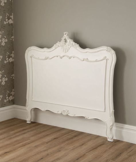 La Rochelle Antique French Style Headboard French Style Headboards, French Bedroom Design, Antique Headboard, French Furniture Bedroom, French Headboard, French Country Rug, French Style Bed, Basement Guest Rooms, Bad Room