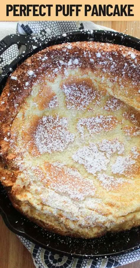 Dutch Puff Pancake, Different Pancakes Recipes, Durch Baby Pancakes, Puff Pancake Recipe Breakfast, Dutch Baby Recipe Cast Iron Skillet, Dutch Baby Bake, Best Dutch Baby Recipe, Ditch Baby Pancake, Blueberry Dutch Baby Pancake