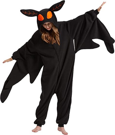 Onesie Ideas Women, Mothman Cosplay, Mothman Costume, Onesies Adult, Christmas Sleepwear, Moth Man, Adult Onesies, Fursuit Ideas, Flight Suits