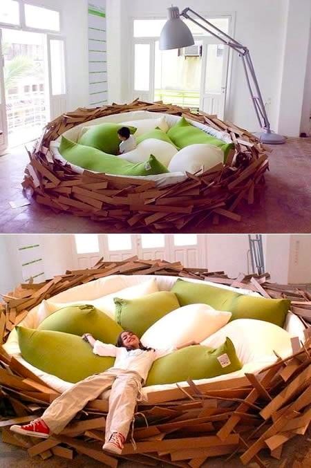 Unique furniture. Giant bean bag in shape of Bird nest Nest Bed, Cool Beds, Bird Nest, Kids' Room, Dream Room, 인테리어 디자인, My Dream Home, Cool Furniture, Rum