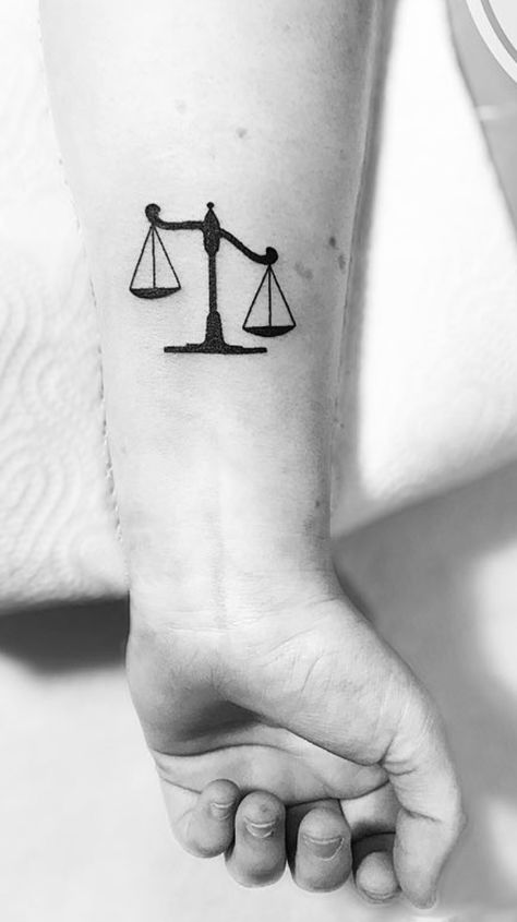 Tattoo For Lawyer, Lawyer Tattoo Ideas Small, Lawyer Tattoo Ideas, Scale Tattoo Design, Libra Tattoo For Men, Law Tattoo Ideas, Lawyer Tattoo, Arlo Tattoo, Libra Sign Tattoos