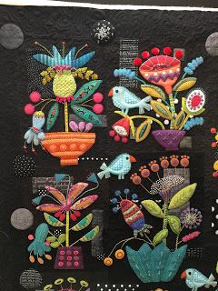 Grass Roots Quilting: Sue Spargo Fresh Cut Block of the Month BOM Wool Applique Quilts, Quilt Pattern Book, Sue Spargo, Arte Folk, Wool Felt Projects, Wool Applique Patterns, Textile Art Embroidery, Grass Roots, Wool Embroidery