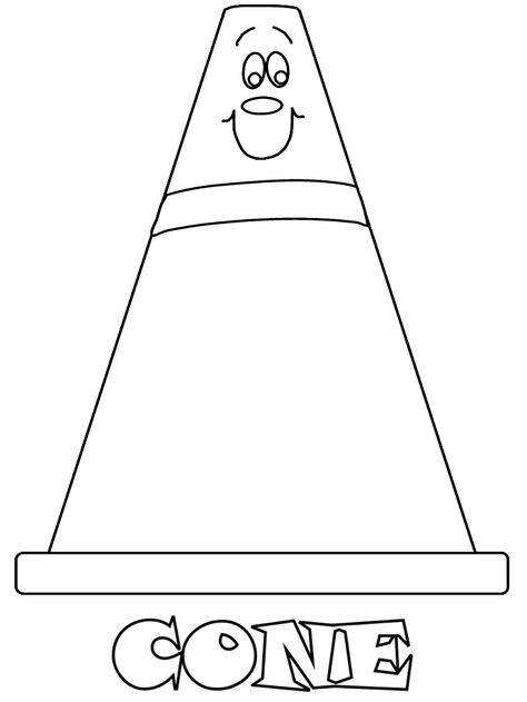 Cone Construction Coloring Pages                                                                                                                                                                                 More Construction Cone Craft Preschool, Construction Cone Template, Construction Cones Printable, Construction Cone Craft, Preschool Construction Art, Preschool Construction Activities, Construction Coloring Pages, Construction Activities Preschool, Construction Vbs