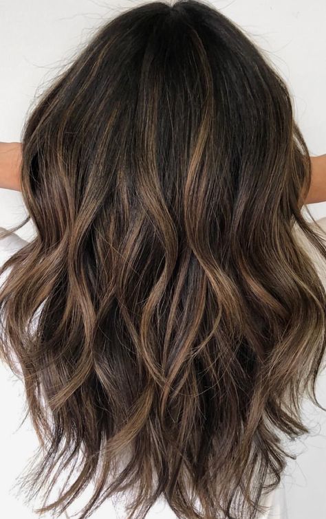 Neutral Brunette Brown Fall Hair 2023, Neutral Hair Color Brown, Brunette Neutral Highlights, Brunette Hair Neutral, Balayage For Dark Brown Hair 2023, Hand Painted Highlights Brunette, Neutral Brunette Highlights, Brown Hair Neutral Highlights, Neutral Brown Hair Balayage