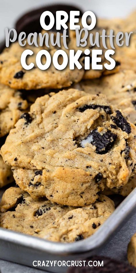 Cookies ‘n Cream Peanut Butter Cookies Baking Drawer, Oreo Peanut Butter, Crushed Oreo, Crazy For Crust, Cookies N Cream, Cookies N Cream Cookies, Peanut Butter Cookie Recipe, Butter Cookie, Lost 100 Pounds