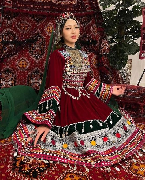 Traditional Afghanistan Clothing, Afghan Hazara Dresses, Afghan Wedding Dresses, Traditional Afghan Dress, Afghanistan Robe, Afghanistan Traditional Clothing, Red Afghan Dress, Afghan Bridal Dress, Afghani Clothes Style