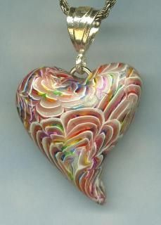 Raindrops And Roses, Clay Heart, 3 Hearts, Pretty Heart, Beaded Beads, Poly Clay, Polymer Clay Canes, Polymer Jewelry, Pretty Colors